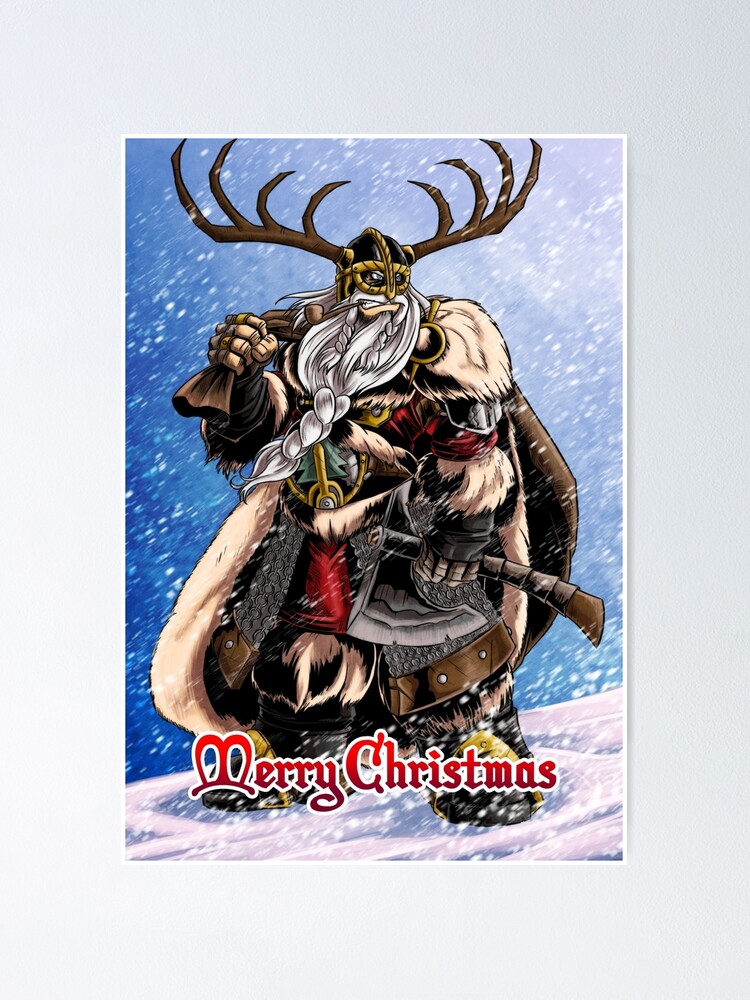 Vikings Santa Claus Greeting Card