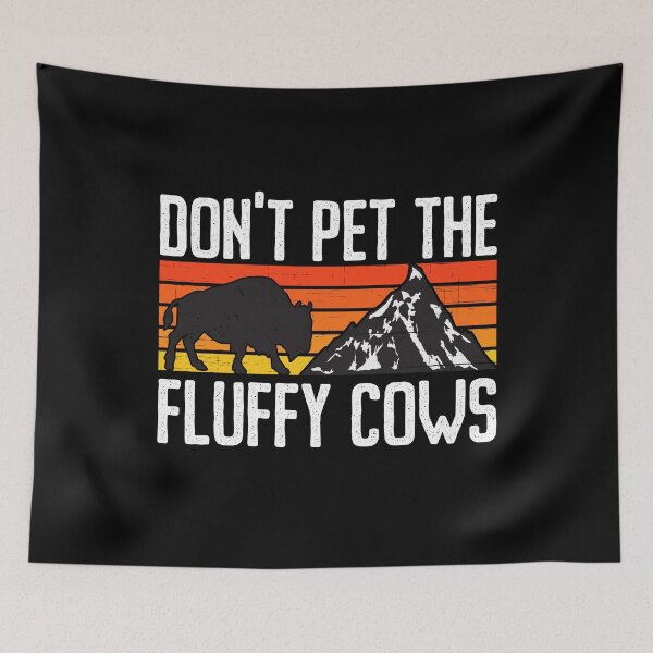 Item preview, Retro Buffalo Mountain - Don't Pet The Fluffy Cows designed and sold by Shirtey.