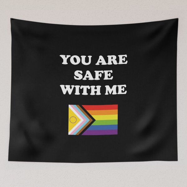Item preview, LGBT rights slogan - You Are Safe With Me - Intersex Inclusive Pride Progress Flag   designed and sold by Inspirationmotivation.