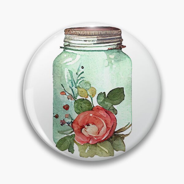 Item preview, Hipster Vintage Jar Floral Watercolor Artwork designed and sold by ThisIsMugLife.