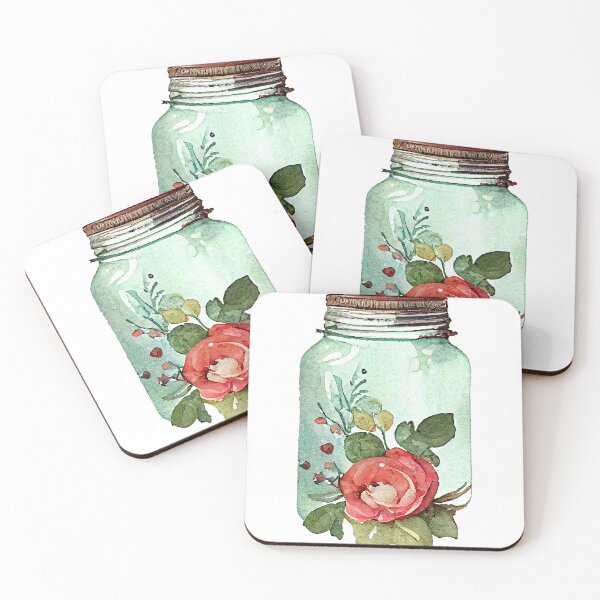 Item preview, Hipster Vintage Jar Floral Watercolor Artwork designed and sold by ThisIsMugLife.