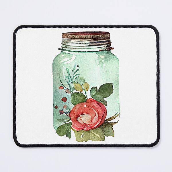 Item preview, Hipster Vintage Jar Floral Watercolor Artwork designed and sold by ThisIsMugLife.