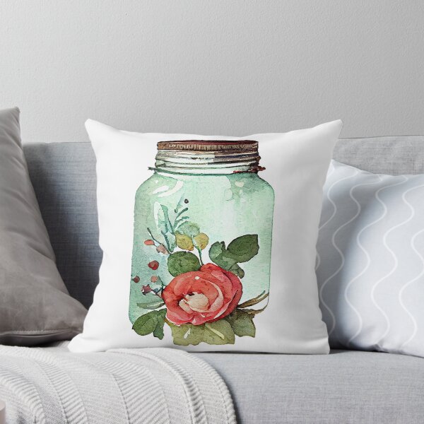 Item preview, Hipster Vintage Jar Floral Watercolor Artwork designed and sold by ThisIsMugLife.