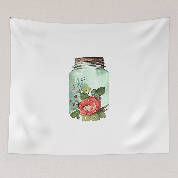 Item preview, Hipster Vintage Jar Floral Watercolor Artwork designed and sold by ThisIsMugLife.