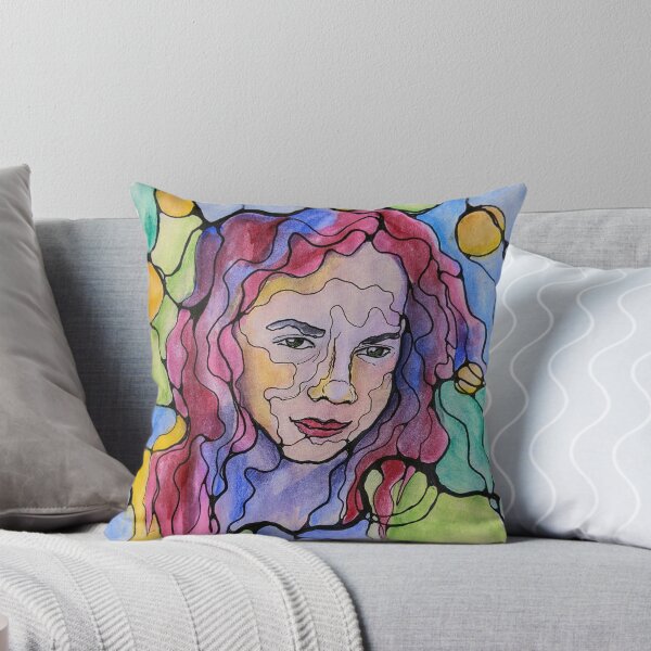 Item preview, Abstract portrait of a Woman with pink hair neurographica style designed and sold by yul4ik80.