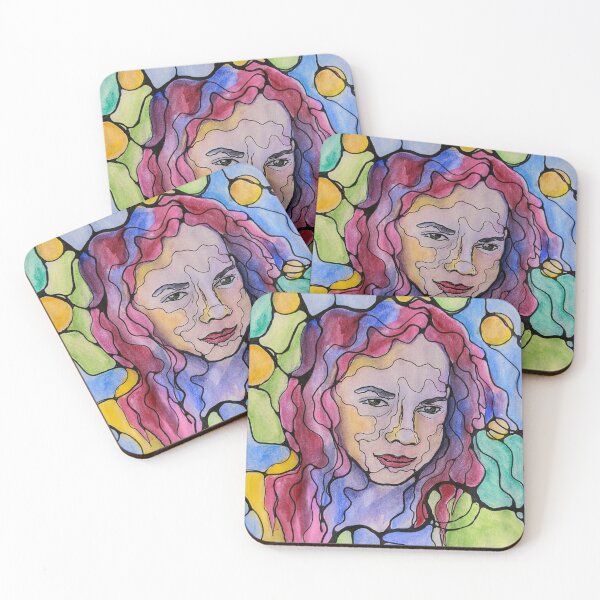 Item preview, Abstract portrait of a Woman with pink hair neurographica style designed and sold by yul4ik80.