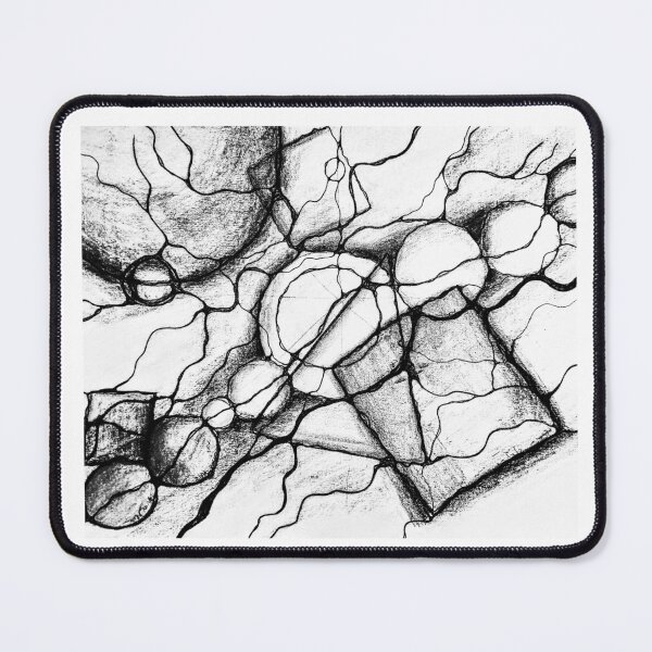 Item preview, Abstract neurographic drawing of circles and lines in monochrome designed and sold by yul4ik80.