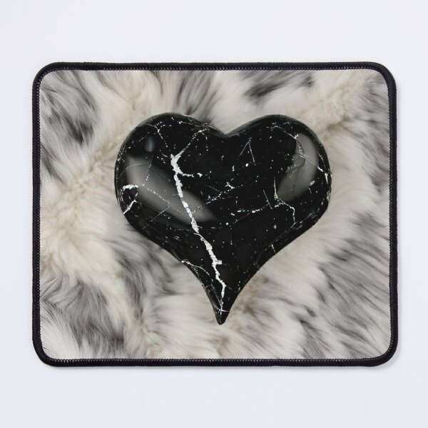 Item preview, Black Marble Heart In Fur designed and sold by Demetria Matthews.