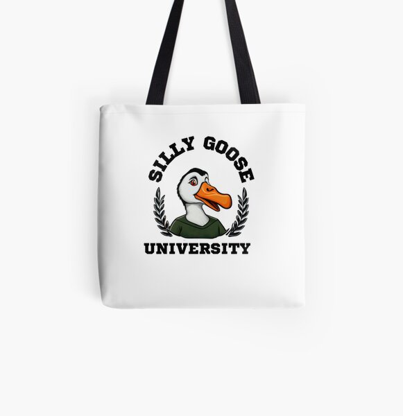 1pc Silly Goose University Books Bags Funny Graphic Totes Harajuku Aesthetic  Cloth Shoulder Bag Kawaii Graphic Designer Hangbag