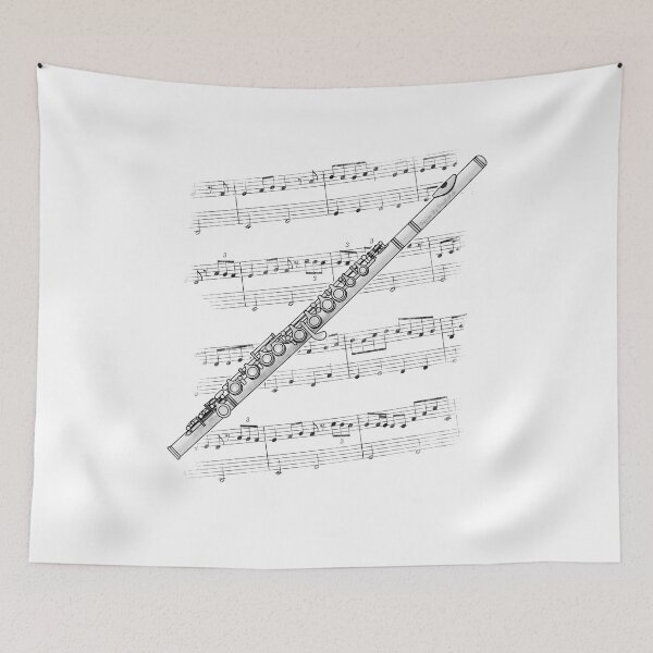 Item preview, Flute Music Notation Flutist Woodwind Musician designed and sold by doodlerob.