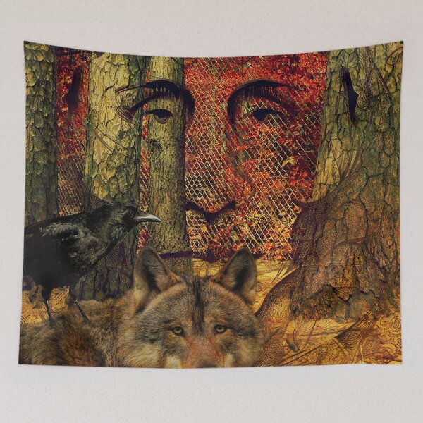 Item preview, "Four Trees" Digital Collage Art designed and sold by Raven’s Wing Studio.