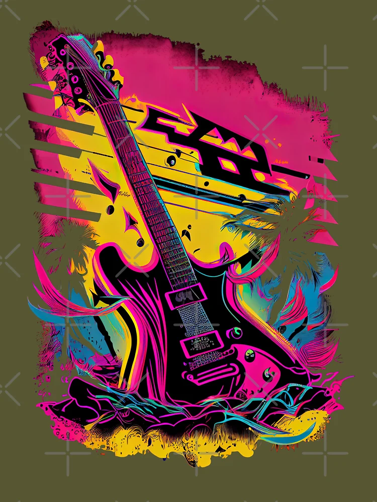 Synthwave Retrowave Guitar Colorful Graphic | Essential T-Shirt