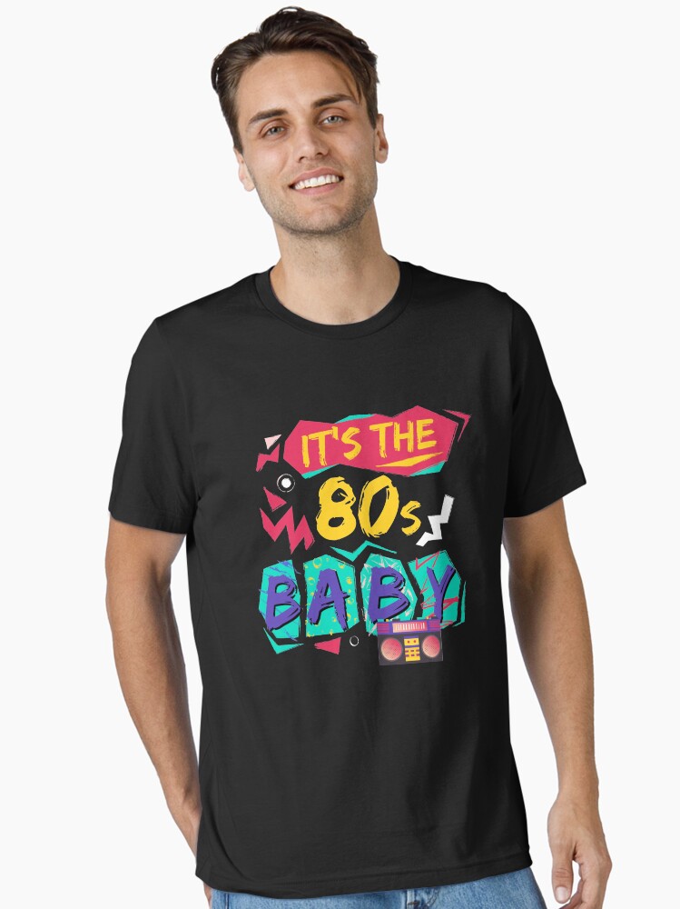 Mens Vintage Retro 80s Glow Party Dad T Shirt For Men Gift