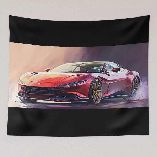 Artikelvorschau, Illustration von Ferrari Roma entworfen und verkauft von blackdogshop.