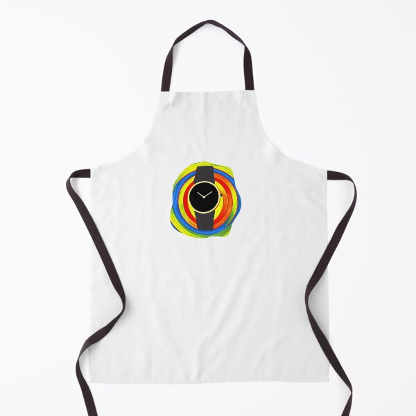 Item preview, Black watch with multicolored spiral background, round format designed and sold by Flairh-Art.