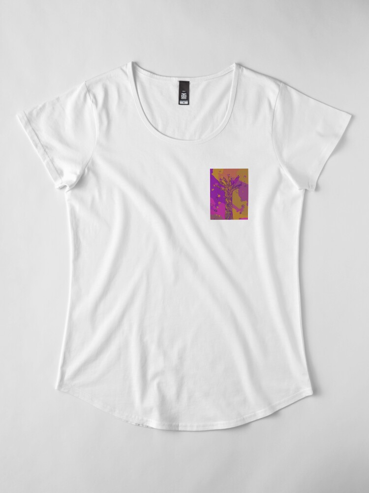 Alternate view of Purple, Magenta, Gold Beautiful Autumn Abstract Fall Tree Premium Scoop T-Shirt