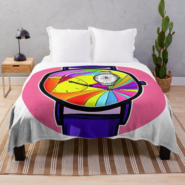 Item preview, Unique multicolored watch on a pink background, round format designed and sold by Flairh-Art.