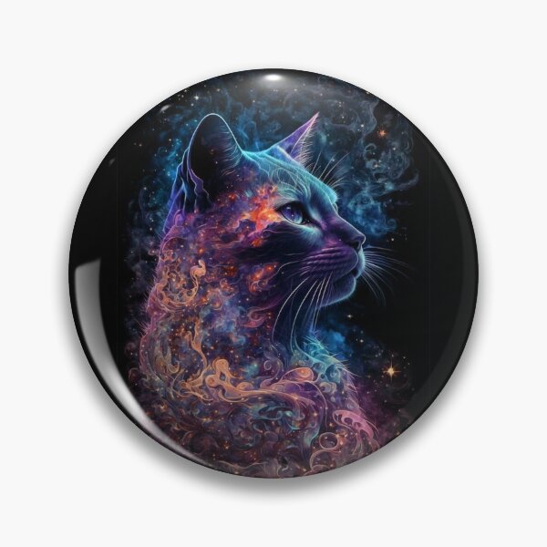 Item preview, Cosmic Glowing Magical Galaxy Cat designed and sold by artra-shop.