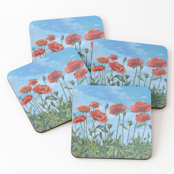 Item preview, poppies on  blue sky designed and sold by vpartist.