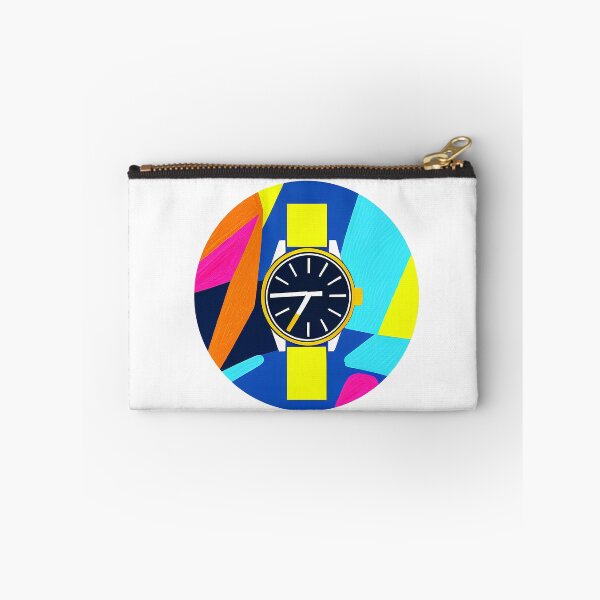 Item preview, Yellow watch with colored background, round format designed and sold by Flairh-Art.