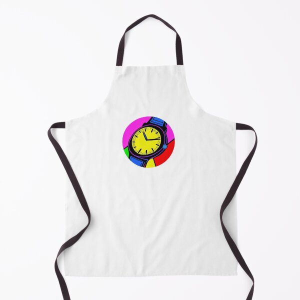 Item preview, Blue yellow watch with pink dominance, round format designed and sold by Flairh-Art.