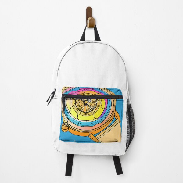 Item preview, Colorful watch drawing, square format blue background designed and sold by Flairh-Art.