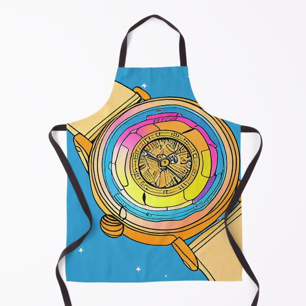 Item preview, Colorful watch drawing, square format blue background designed and sold by Flairh-Art.
