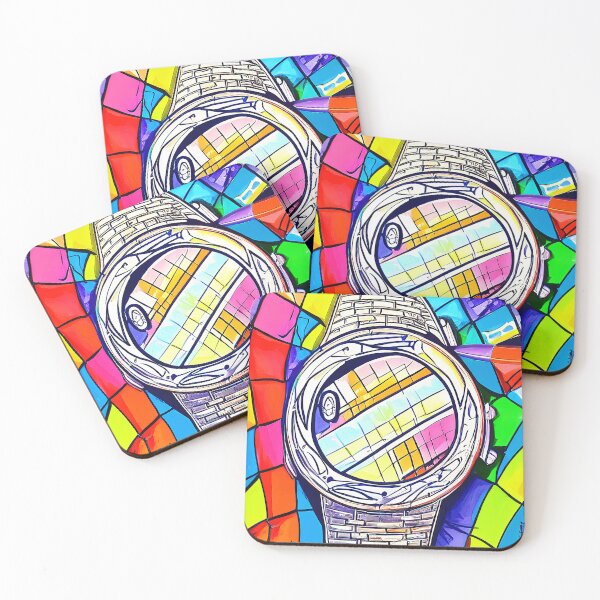 Item preview, Colourful, multicolored and checkered watch, square format designed and sold by Flairh-Art.