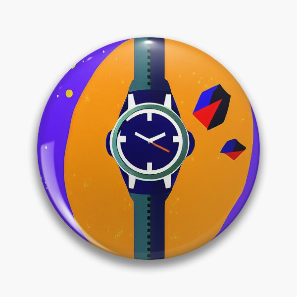 Item preview, 10h10 orange round watch, square format designed and sold by Flairh-Art.