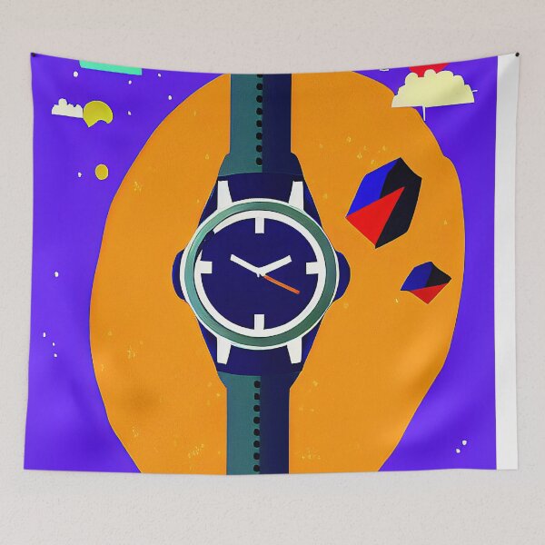 Item preview, 10h10 orange round watch, square format designed and sold by Flairh-Art.