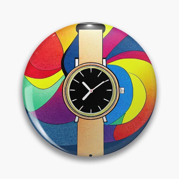Item preview, Beige watch with multicolored spiral background, square format designed and sold by Flairh-Art.