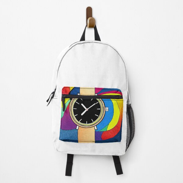 Item preview, Beige watch with multicolored spiral background, square format designed and sold by Flairh-Art.