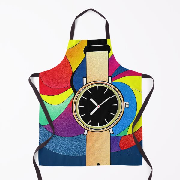 Item preview, Beige watch with multicolored spiral background, square format designed and sold by Flairh-Art.