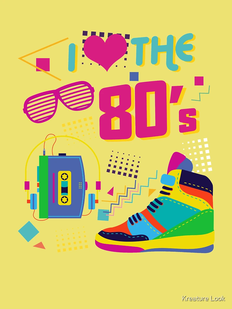 I Love the 80s, 80s theme gift, 80s neon tshirt