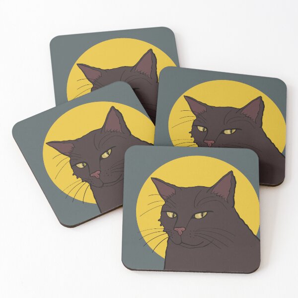 Item preview, The gray cat is the Boss . Dark cat watching you with a serious look. designed and sold by marina63.