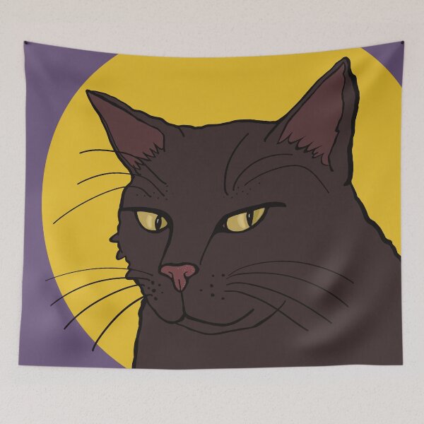 Item preview, The gray cat is the Boss . Dark cat watching you with a serious look. designed and sold by marina63.