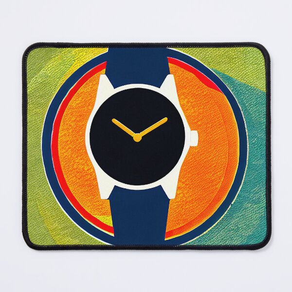 Item preview, Blue, black and white vintage-style watch, square format designed and sold by Flairh-Art.