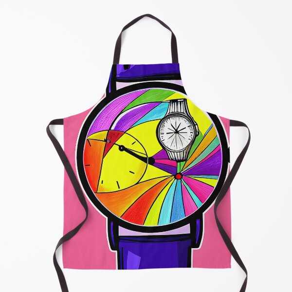 Item preview, Unique multicolored watch on a pink background, square format designed and sold by Flairh-Art.