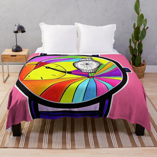 Item preview, Unique multicolored watch on a pink background, square format designed and sold by Flairh-Art.
