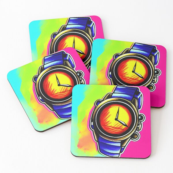 Item preview, Blue watch with warm color gradient, square format designed and sold by Flairh-Art.