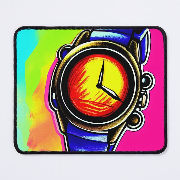 Item preview, Blue watch with warm color gradient, square format designed and sold by Flairh-Art.