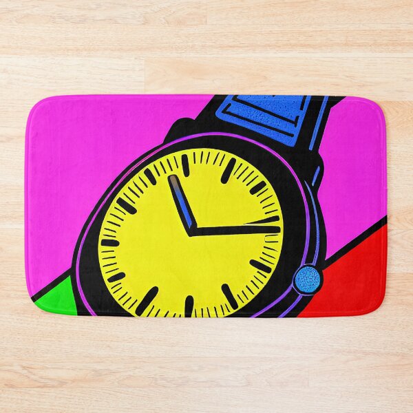 Item preview, Blue yellow watch with pink dominance, square format designed and sold by Flairh-Art.