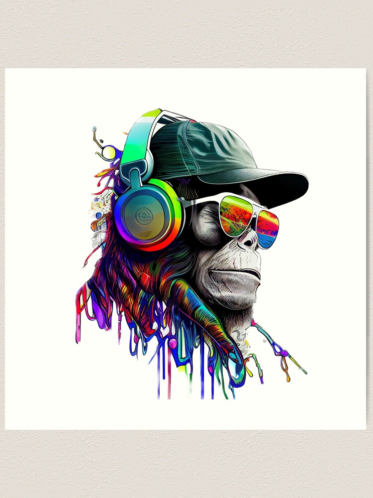 Colorful Ape Rapper | Art Print