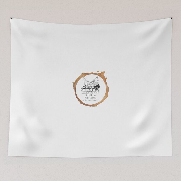 Item preview, Life Is Better With Coffee Cats And Books designed and sold by Polmack  ⭐⭐⭐⭐⭐.