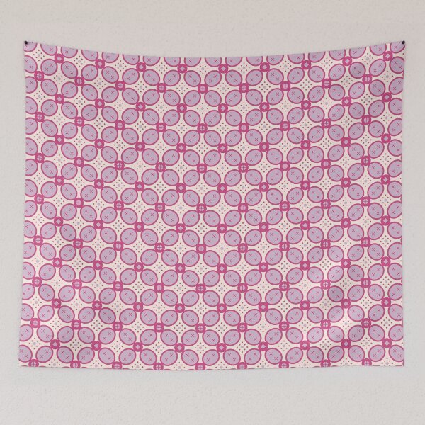 Item preview, Moroccan Red, Purple, Pink Tiles Pattern Illustration,Circle Floral, Mediterranean Style designed and sold by Dazzline Designs.