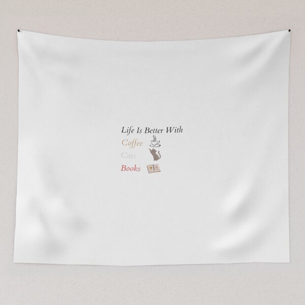 Item preview, Life Is Better With Coffee Cats And Books designed and sold by Polmack  ⭐⭐⭐⭐⭐.