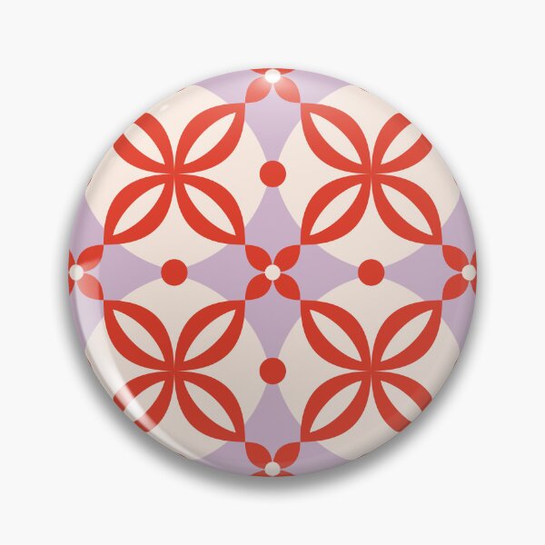 Item preview, Moroccan Red, Purple, Pink Tiles Pattern Illustration,Circle Floral, Mediterranean Style designed and sold by Dazzline Designs.