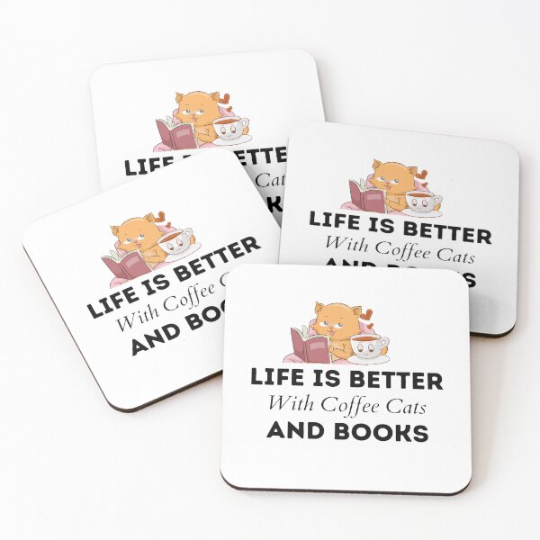 Item preview, Life Is Better With Coffee Cats And Books designed and sold by Polmack  ⭐⭐⭐⭐⭐.