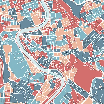 Artwork thumbnail, Abstract Rome map by AnnaGo