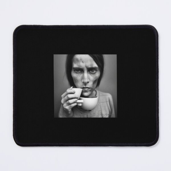 Item preview, Sipping Coffee (black and white portrait) designed and sold by UglyAIArtwork.